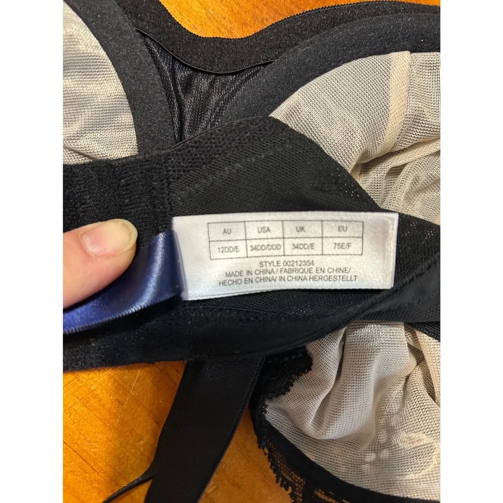 Fox & Royal Hollie Demi UW Bra Black Lace Harness‎ Strappy 34DD/DDD 00212354 NEW